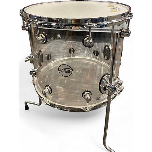 Used DW 14in Design Series Floor Tom Clear Drum Clear 33