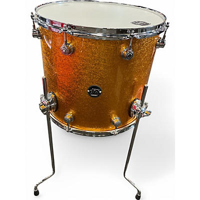 Used DW 16X16 Performance Series Floor Tom Gold Sparkle Drum