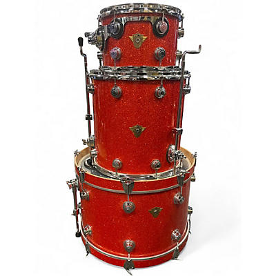 Used DW 3 Piece Classic Series Mahogany TANGERINE GLASS Drum Kit