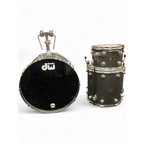 Used DW 3 Piece Collectors series  Matte Black Drum Kit Matte Black
