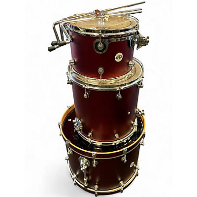 Used DW 3 Piece Design Series METALLIC CRIMSON Drum Kit