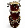 Used DW 3 Piece Design Series METALLIC CRIMSON Drum Kit METALLIC CRIMSON