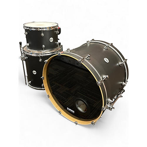 Used DW 3 Piece Design Series Satin Black Drum Kit Satin Black