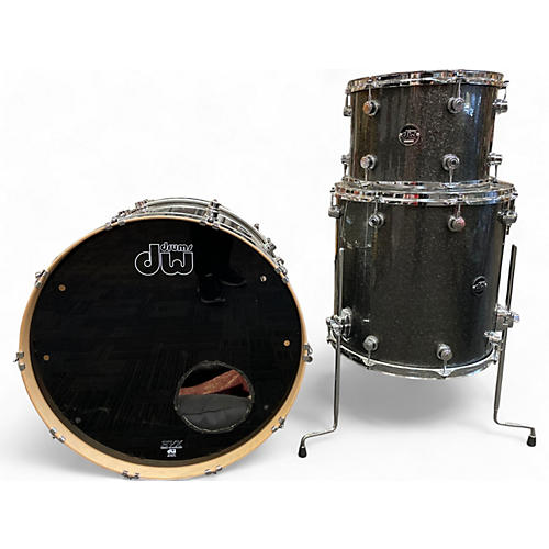 DW Used DW 3 Piece PERFORMER Black Ice Drum Kit Black Ice