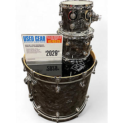 Used DW 3 Piece Performance Series BLACK DIAMOND Drum Kit