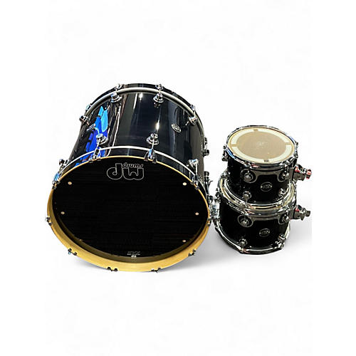 Used DW 3 Piece Performance Series Black Drum Kit Black