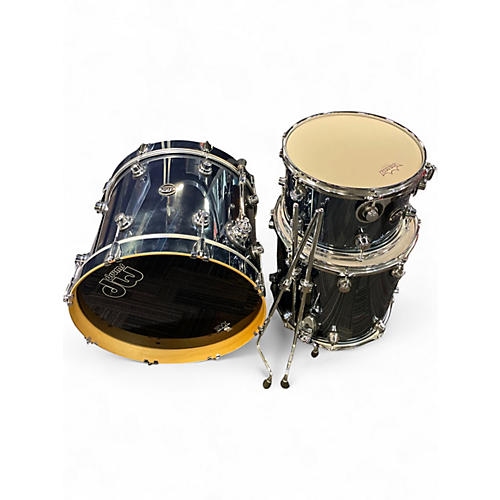 Used DW 3 Piece Performance Series Chrome Shadow Drum Kit Chrome Shadow