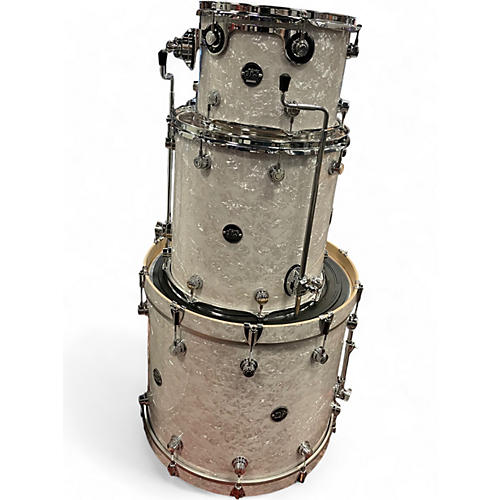 Used DW 3 Piece Performance Series White Marine Drum Kit White Marine