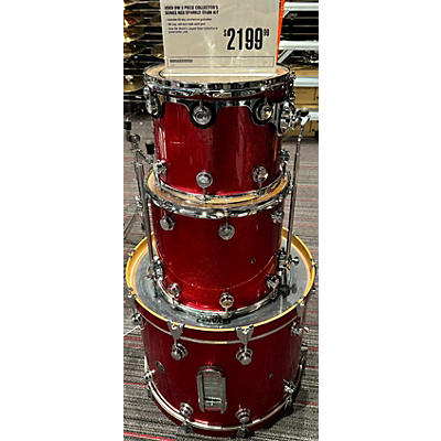 Used DW 3 piece Collector's Series Red Sparkle Drum Kit