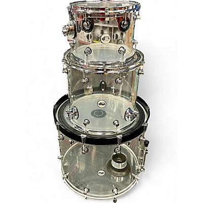 DW Used DW 3 piece Design Series Acrylic Clear Drum Kit