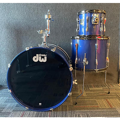 DW Used DW 3 piece Stage Custom Advantage 3pc Blue Drum Kit