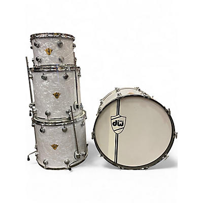 Used DW 4 Piece Classic Series Mahogany WHITE MARINE PEARL Drum Kit