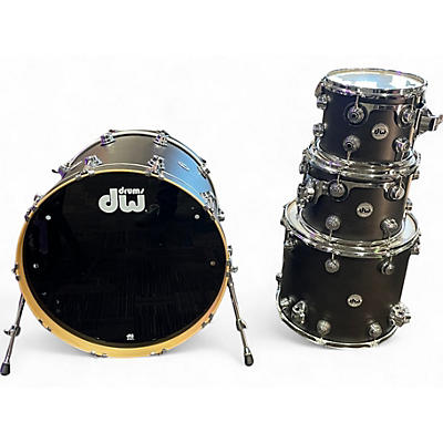 Used DW 4 Piece Collector's Maple Standard Matte Black Drum Kit