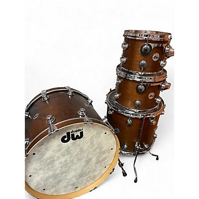 Used DW 4 Piece Collectors Series Chocolate Satin Drum Kit