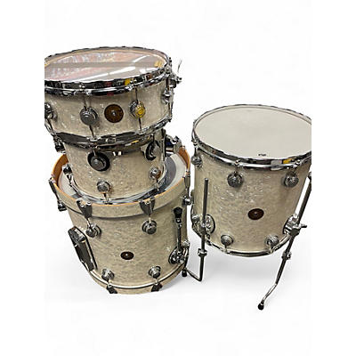 Used DW 4 Piece Collector's Series Jazz Pearl White Drum Kit