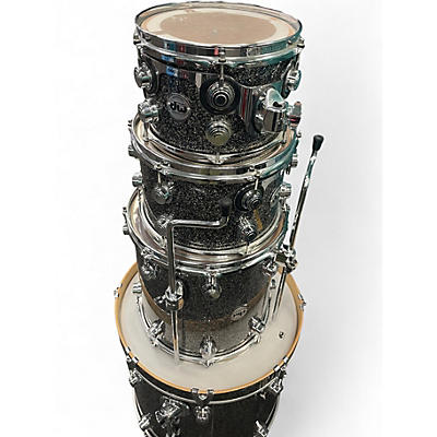 Used DW 4 Piece Collector's Series Maple VLT Black Galaxy Drum Kit