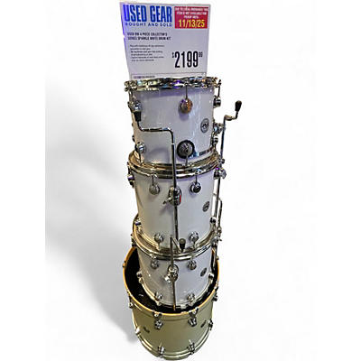 Used DW 4 Piece Collector's Series SPARKLE WHITE Drum Kit