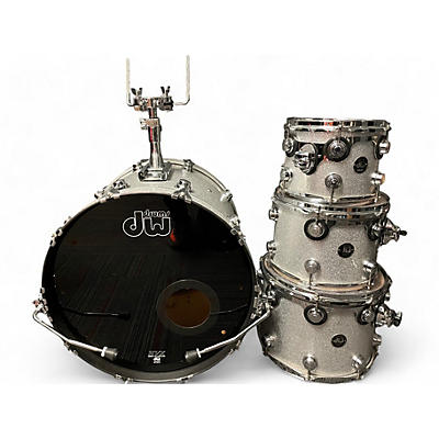 DW Used DW 4 Piece Collector's Series Silver Sparkle Drum Kit