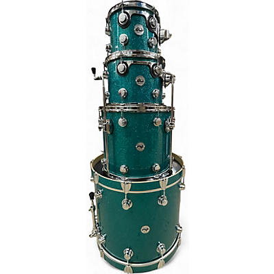 Used DW 4 Piece Collector's Series TEAL GLASS Drum Kit