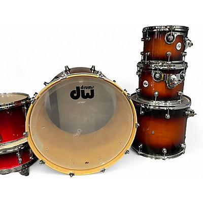Used DW 4 Piece Design Series 4 Piece Tobacco Sunburst Drum Kit