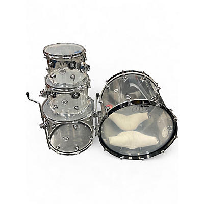 Used DW 4 Piece Design Series Acrylic Clear Drum Kit