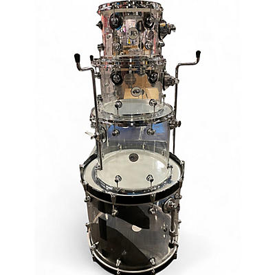 Used DW 4 Piece Design Series Acrylic Clear Drum Kit