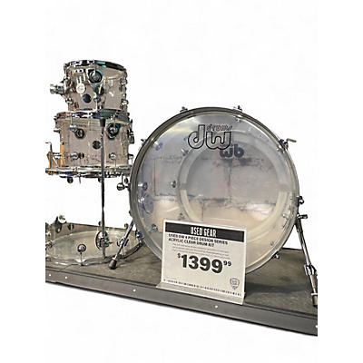 Used DW 4 Piece Design Series Acrylic Clear Drum Kit