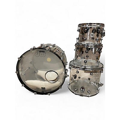 Used DW 4 Piece Design Series Acrylic Clear Drum Kit