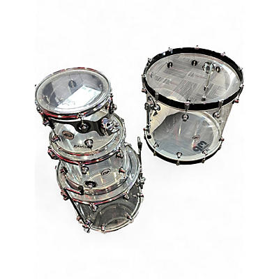 Used DW 4 Piece Design Series Acrylic clear Drum Kit