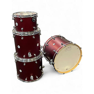Used DW 4 Piece Design Series Crimson Satin Drum Kit