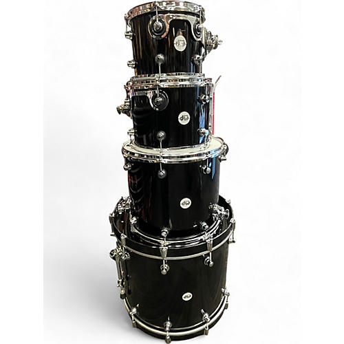 Used DW 4 Piece Design Series GLOSS BLACK Drum Kit GLOSS BLACK