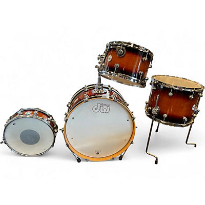 Used DW 4 Piece Design Series Tobacco Burst Drum Kit