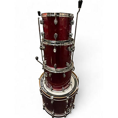 Used DW 4 Piece Performance Series Candy Apple Red Metallic Drum Kit