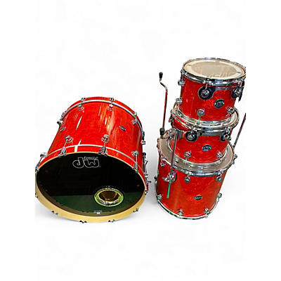 Used DW 4 Piece Performance Series Red Ice Drum Kit