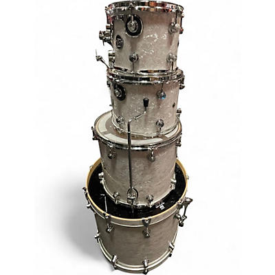 Used DW 4 Piece Performance Series White Marine Pearl Drum Kit