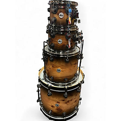 Used DW 4 Piece SSC Collector's Series Exotic Maple VLT Quick Candy Burst Mappa Burl Drum Kit