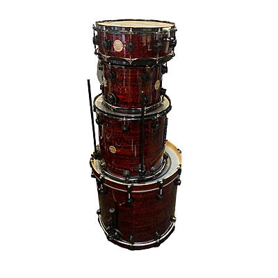 DW Used DW 4 piece Collector's Series Red Silk Drum Kit