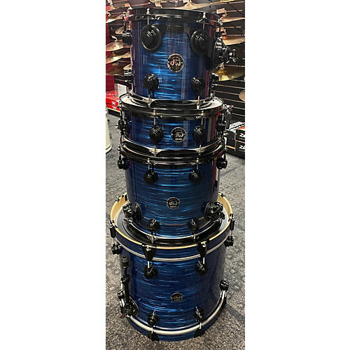 DW Used DW 4 piece Collector's Series Trans Blue Drum Kit Trans Blue