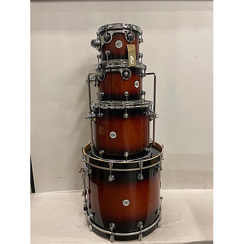 DW Used DW 4 piece Design Series Tobacco Burst Drum Kit Tobacco Burst