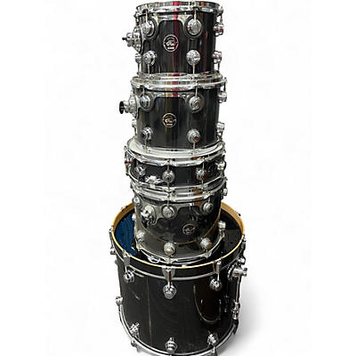 Used DW 5 Piece All Maple Shells Black Drum Kit