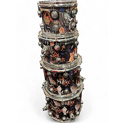 Used DW 5 Piece COLLECTOR'S CUSTOM SERIES MAPLE KITTEN WRAP Drum Kit