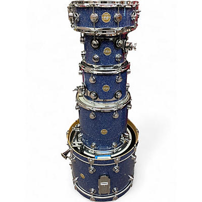 Used DW 5 Piece Collectors Series Blue Broken Glass Drum Kit
