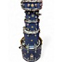 Used DW 5 Piece Collectors Series Blue Broken Glass Drum Kit Blue Broken Glass