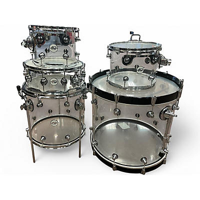 Used DW 5 Piece Design Series Acrylic Clear Drum Kit