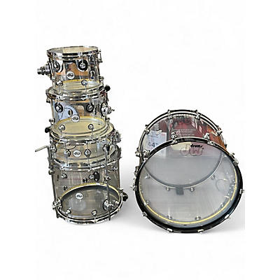 Used DW 5 Piece Design Series Acrylic Clear Drum Kit