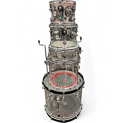 Used DW 5 Piece Design Series Acrylic Clear Drum Kit