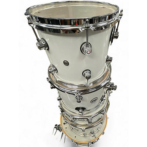 Used DW 5 Piece Design Series Arctic White Drum Kit Arctic White