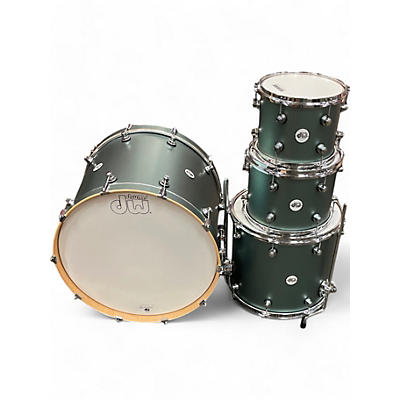 Used DW 5 Piece Design Series Sage Green Metallic Drum Kit