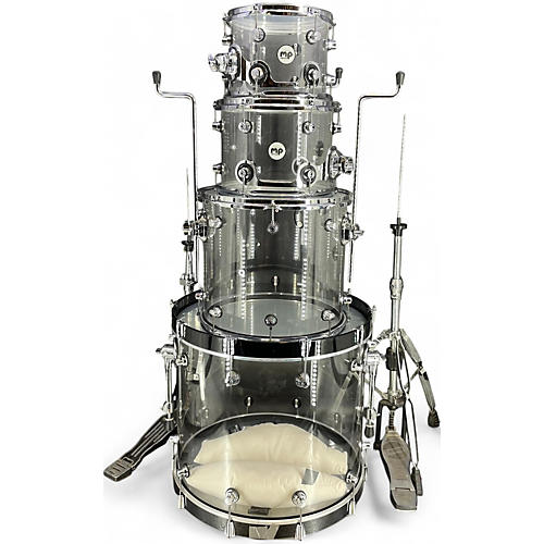 DW Used DW 5 piece Design Series Acrylic Clear Drum Kit Clear