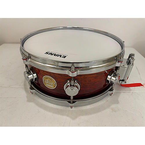 DW Used DW 5.5X13 Collector's Series Exotic Zebra Wood Drum Faded Cherry Faded Cherry 9